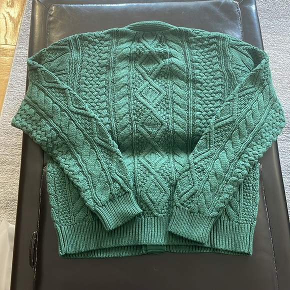 Sinclair Global Cableknit Cardigan Hunter Green Size Small - Picture 7 of 7
